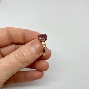 14kt Gold, Diamond & Pink Tourmaline Ring